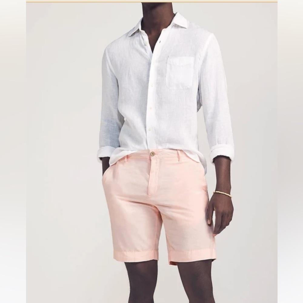 Faherty Chino Shorts Mens 33 & 40 Golf Linen Prep Malibu Summer Pink NEW w/Tags